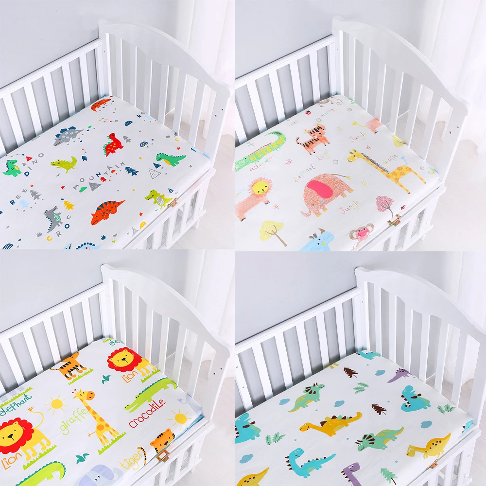 Newborn Baby Fitted Crib Sheets Cotton Soft Breathable Mattress Cover
