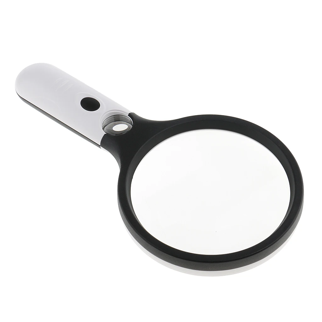 4 LED Light Magnifying Glass Magnifier Lens Reading Map Jewelry Loupe 2X
