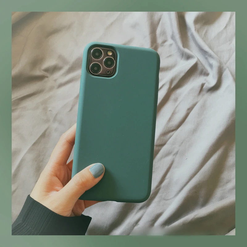 100 шт. официальный жидкий силиконовый чехол для iPhone 11 Pro Max X XS XR 7 8 6 6S Plus противоударный защитный чехол - Цвет: midnight green