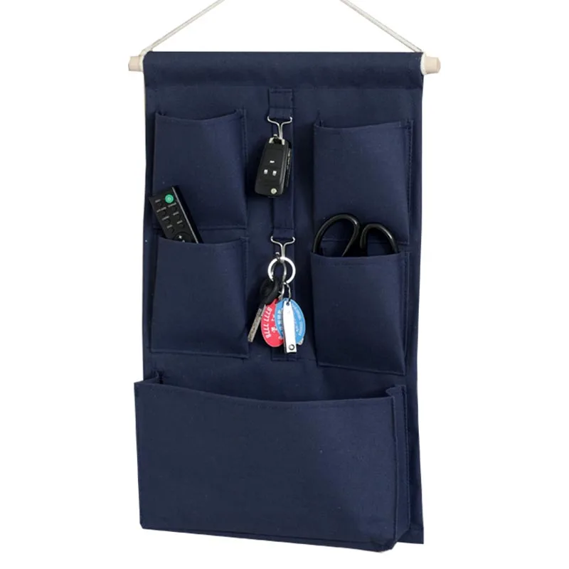 Настенный шкаф подвесной органайзер для ключей всякой всячины из хлопка и льна