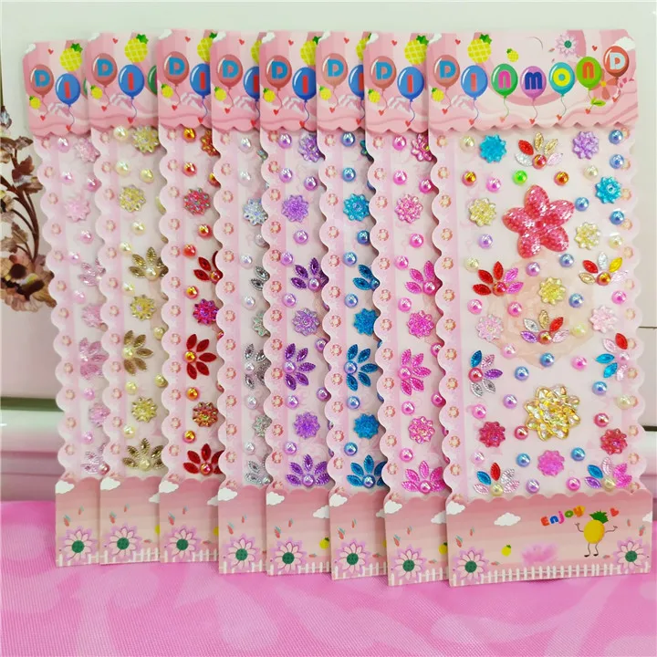 1   Colorful Rhinestones Starfish Flower Sticker Diy Jewelry Pineapple Lip Resin Diamond Sticker For Women Phone Nails Decor