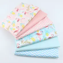 Фламинго волны напечатаны хлопок ткань для изготовления платьев подушки одеяло шитье ребенка простыня Текстиль