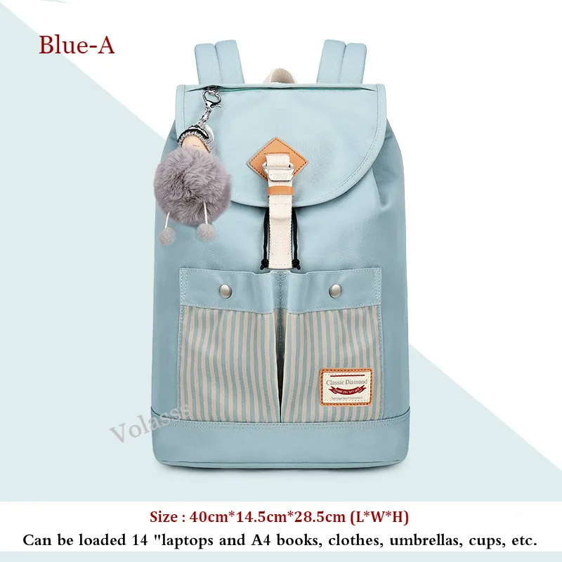 Blue-A Школьный рюкзак для девочек, для колледжа, для путешествий, школьные сумки, Детские рюкзаки, Mochila Colegio Mochilas niuna Sac Ecole - Цвет: Blue-A