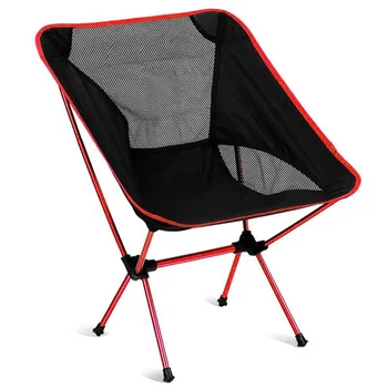 Silla de exterior portátil con diseño de Luna gris, asiento plegable, para senderismo, pesca, Camping