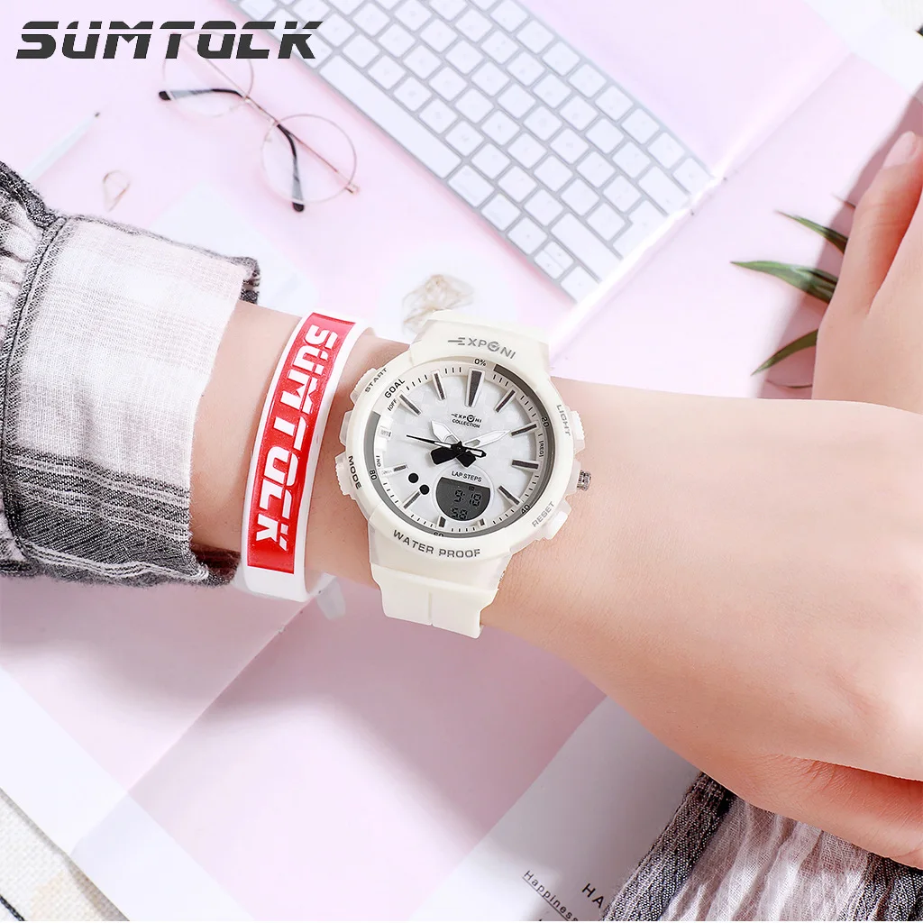

Sumtock Students Electronic Watch New Products Hot Sales Hot Selling Girl'S Watch Dual Display Children's Watch Waterproof Colle