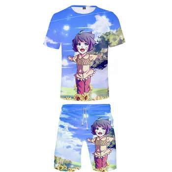 

Fashion Cute Naruto t shirt suit Casual Harajuku T-shirt suit Men breathable short two-piece short T-shirt + shorts