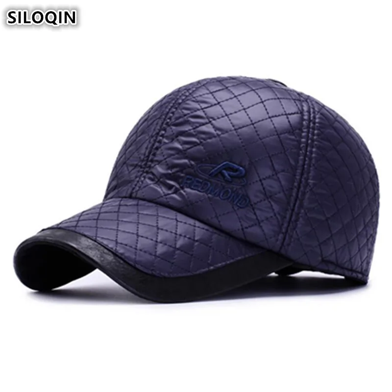 SILOQIN Мужская теплая Бейсболка s с наушниками теплая Модная Спортивная Кепка Регулируемый размер толстый наушник Snapback шапка новая зимняя шапка