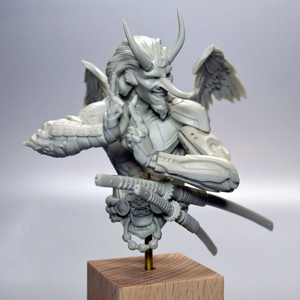 1/10 Fantasy Warrior Bust Resin Model Kit Unassembled Unpainted H 