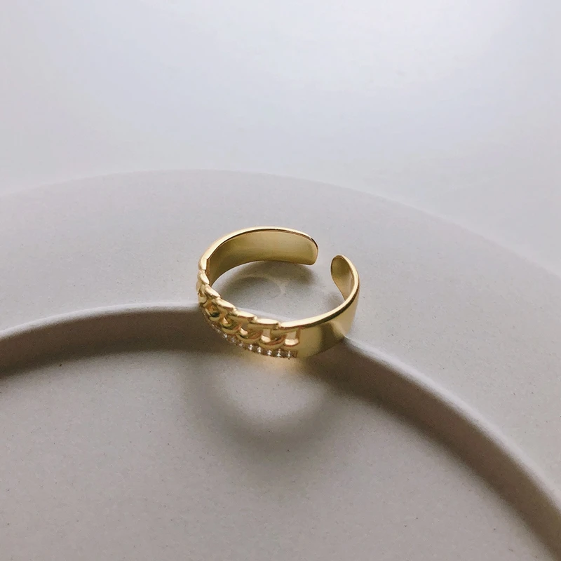 LouLeur, опт, настоящее 925 пробы, серебро, циркон, кольца,, Золотая цепочка, открытые серебряные кольца, для женщин, модное, хорошее ювелирное изделие, подарки