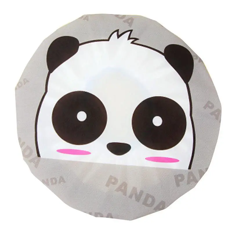 5pcs/lot Cartoon Cute Animal Waterproof Shower Cap Reusable Lace Elastic Band Bath Hair Caps Lion Elephant Panda Duck Rabbit