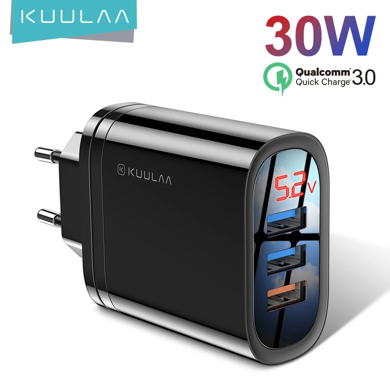 KUULAA Quick Charge 3 0 USB зарядное устройство 30 Вт QC3.0 QC быстрой зарядки мульти штекер