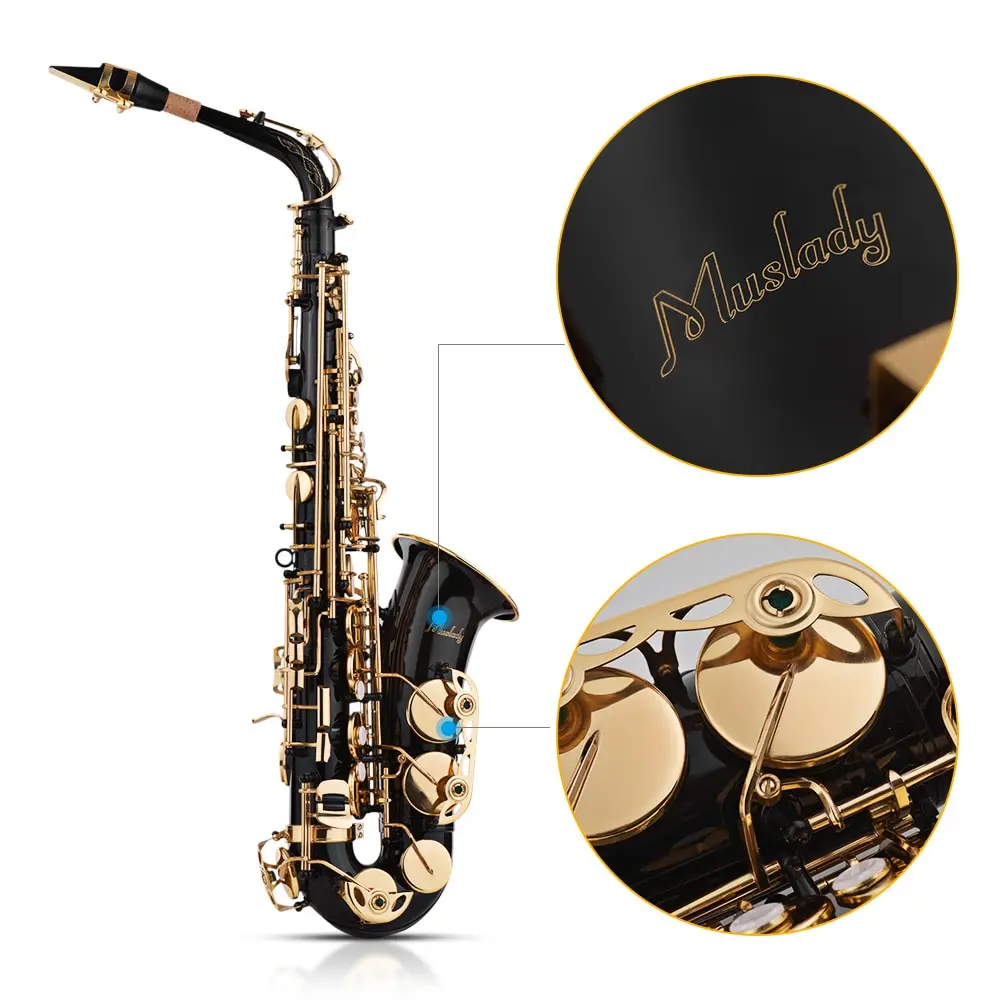 Мусдамский инструмент по дереву Eb Alto Sax латунный лакированный золотой ключ 82Z с