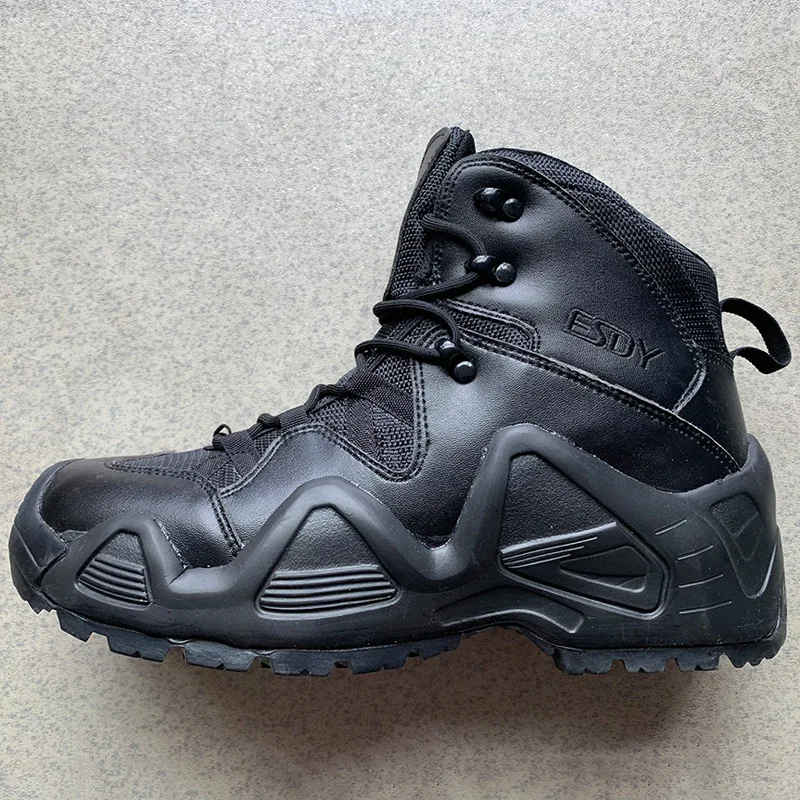 

Outdoor Shoes Hiking Mens Leather Tactical Boots High Quality Waterproof Army Hunting Boots Combat Desert Training Sneakers