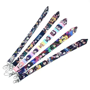 

100Pcs Demon Slayer Kimetsu No Yaiba Lanyard Id Badge Holder Keychain Straps for Mobile Phone Free Shipping