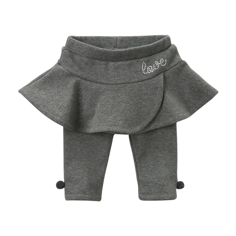 dark gray DBJ11575-3 dave bella/Зимние Модные драпированные штаны с надписями для маленьких девочек детские длинные штаны брюки для малышей - Цвет: dark gray