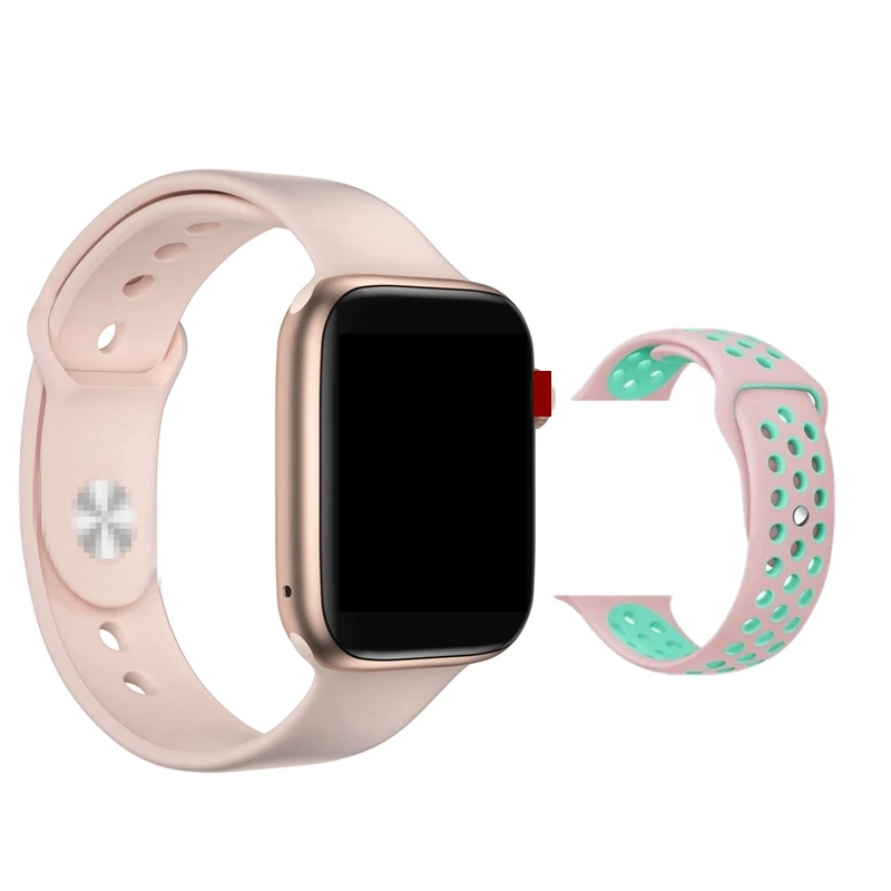 gold add strap Iwo 8 lite plus, мужские умные часы, Женская Серия 4, Bluetooth, музыка, пульсометр, часы, 4, умные часы для Apple iphone, huawei, xiaomi - Цвет: gold add strap