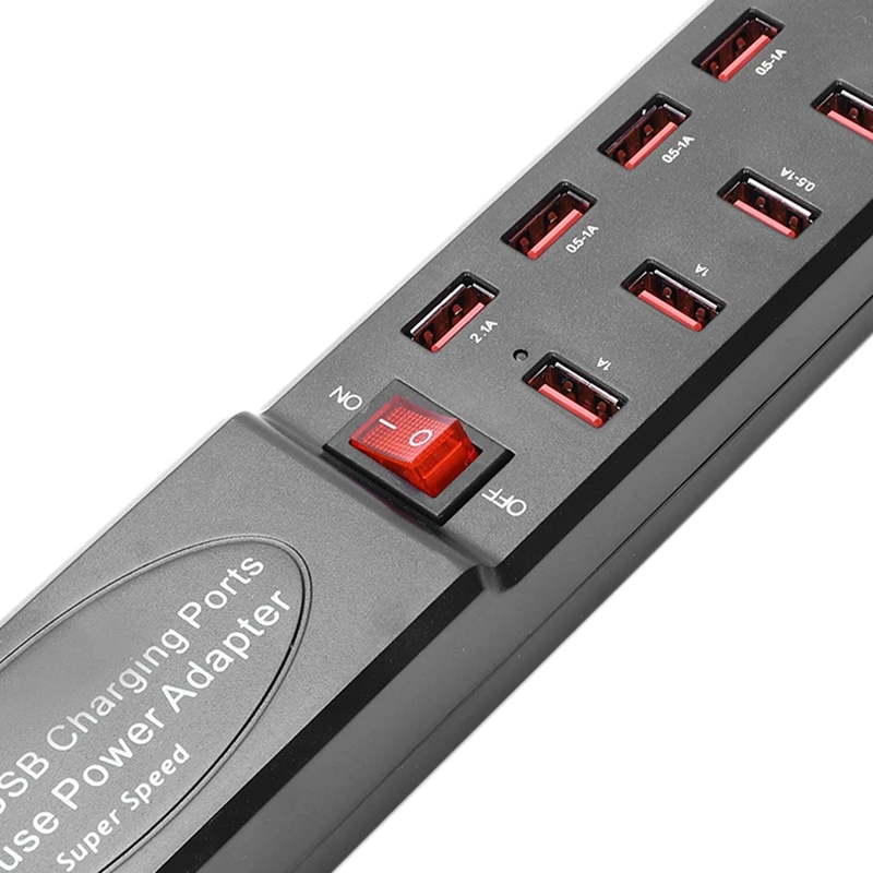 Мульти 10 портов Ac-usb-хаб, адаптер для быстрой полосы питания, настенное дорожное настольное зарядное устройство, зарядная станция для Iphone, samsung, Htc, Tabl