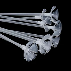 Bâtons porte ballons en Latex de 40cm, 10 pièces, tiges transparentes avec gobelets, décor de fête, prix d'usine 