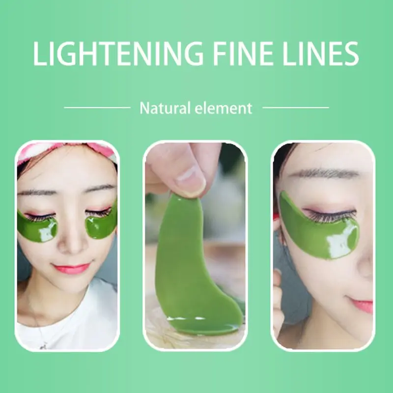 2Pcs/Pair Green Seaweed Firming Eye Mask Anti Dark Circles Eyelid Patches Tighten Moisturizing Anti-Aging Fine Lines Pads Gel