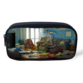 

THIKIN Weekend Party Animals Pattern Pen Bag School Pencil Box Student Supplies Zipper Daily Pouch Girlss Cosmetic Cases Custom