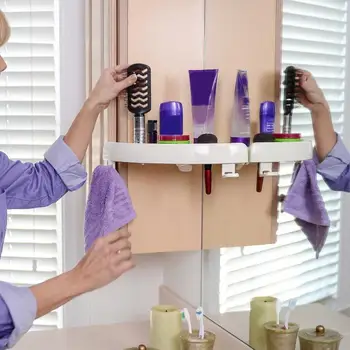 

Bathroom Shelf Qrganizer Corner Shelf Caddy Bathroom Plastic Snap up Corner Shelf Shower Storage Wall Holder Shampoo Holder