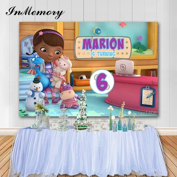 

InMemory Custom Doc Mcstuffins Children Photography Backdrops Girl Birthday Party Background For Photo Studio Photophone Banner
