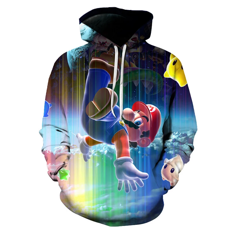Г. Детская толстовка с капюшоном с 3D принтом из игры Супер Марио Детская куртка с капюшоном с длинными рукавами и рисунком из аниме для мальчиков и девочек уличный костюм - Цвет: WY-2216