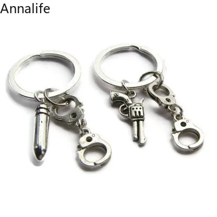 2019 новый лучший брелок лучшему другу пистолет подвеска наручники DIY пули мужские