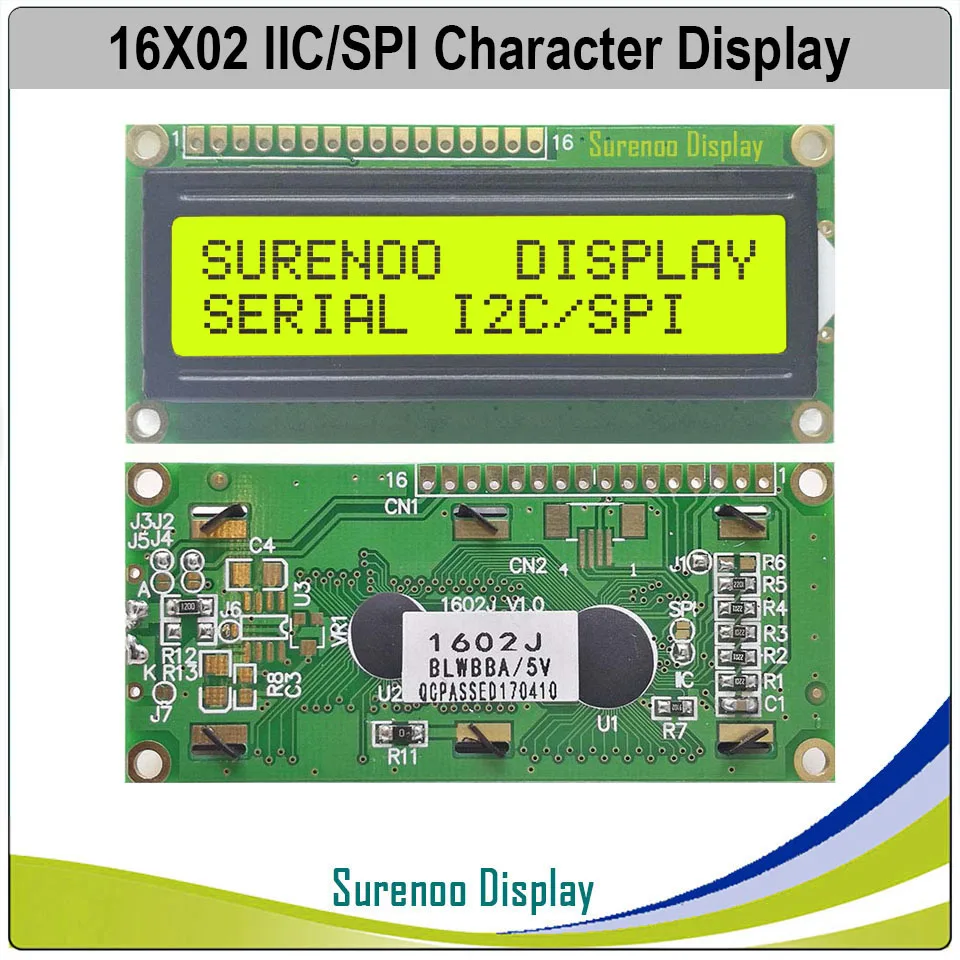 Серийный ЖК модуль SPI I2C 1602 162 16*2 дисплей LCM с светодиодный подсветкой встроенный