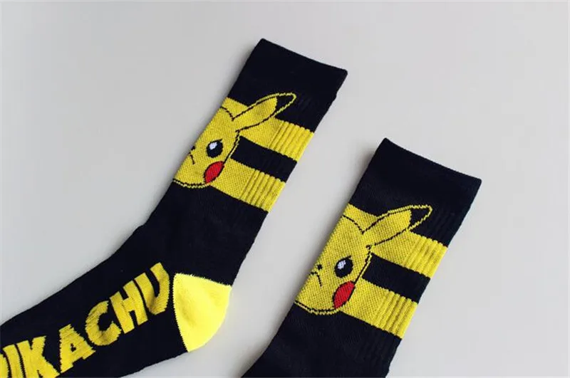 Japan Anime Pokemon Sports Socks Pikachu Poke Ball Lovers Knee High Men Women Cartoon Cute Cotton