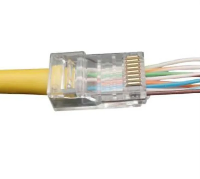 100 шт. RJ45 сетевой модульный разъем 8P8C CAT5e Кабельный разъем конец проходной через