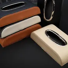 Коробка для салфеток из искусственной кожи, автомобильный держатель для салфеток, коробка для хранения, универсальные аксессуары для автомобильных сидений