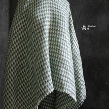 Осенне-зимнее плотное шерстяное зеленое клетчатое пальто одежда в клетку дизайнерская Оригинальная Ткань для лоскутов