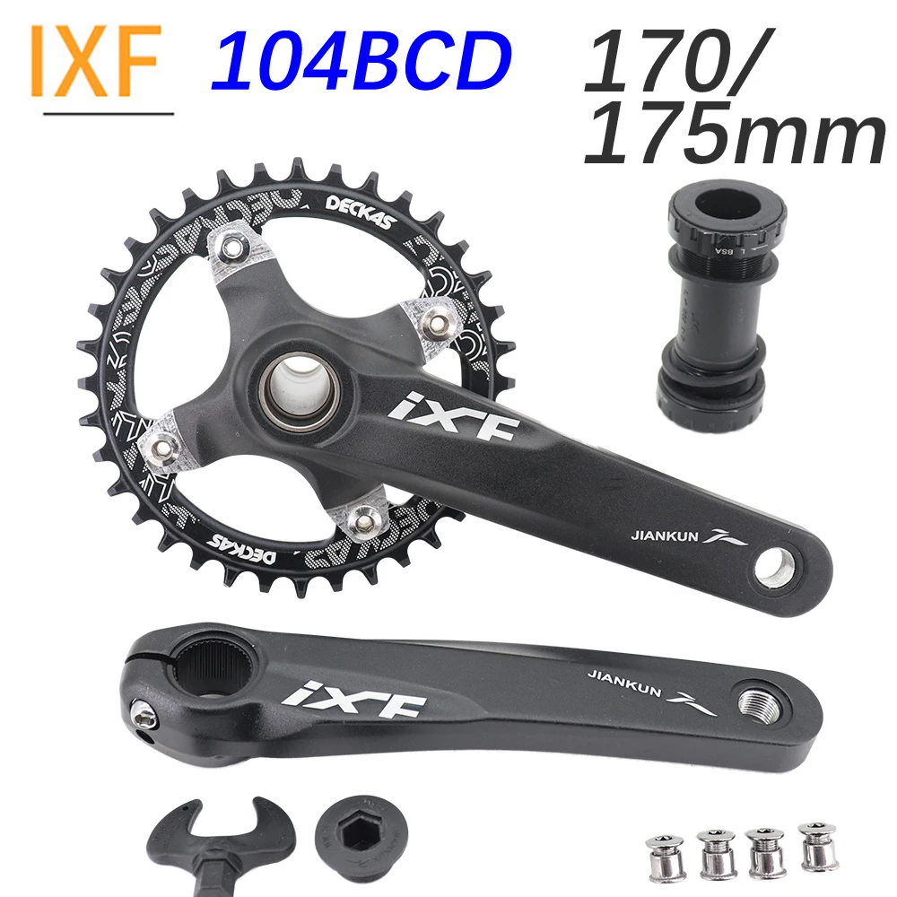 IXF MTB Кривошип 104BCD велосипед 170 175 цепь с улиткой 32t 34t 36t 38 Радужное масло Слик 1 2