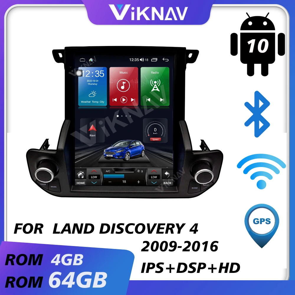 

car gps navi video multimedia player for land discovery4 2009-2016 android auto radio car audio tape recorder hd vertical screen