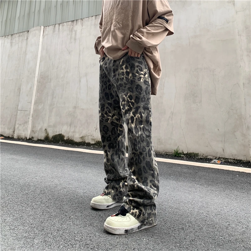 Print Streetwear Casual Jeans Pants 