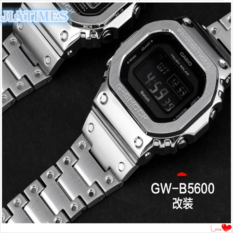 Нержавеющая сталь DW5600 Универсальный 3-й Универсальный усиленный высококачественный ободок и ремешок для часов