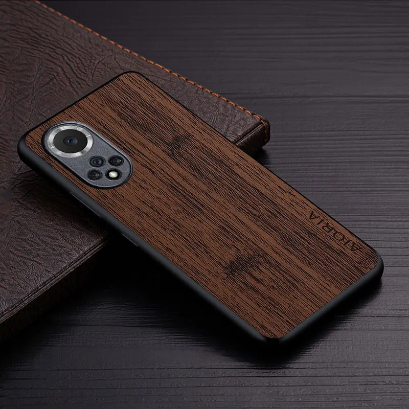 Luxury Bamboo Wood Pattern Leather Phone Case Cover