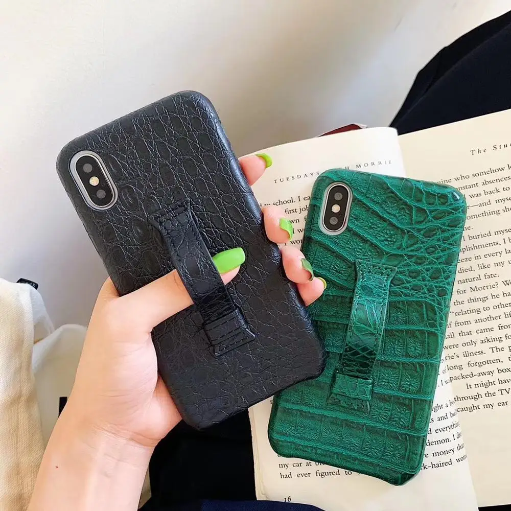 

Case For iPhone X Xr Xs Max Cover Retro Crocodile Pattern Girly Ring Stand PU Leather Slim Case For iPhone X 7 8 6S Plus Coques