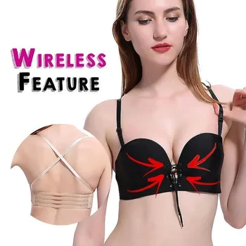 

Non-Slip Strapless Comfy Bra Women Sports Drawstrings Push Up Lace Bra Adjustable Gym Fitness Running Sport Brassiere #129
