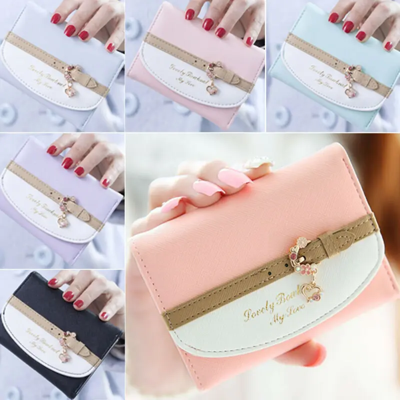 

Fashion Wallets Women PU Leather Wallet Purse Envelope Clutch Small Wallet Short Card Cash Holder Purse Bag /BY