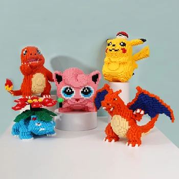 

4000pcs+ Pokemoned Magic Building Blocks Jigglypuff Charmander Charizard Venusaur Figure Connection Mini Bricks Toys For Child