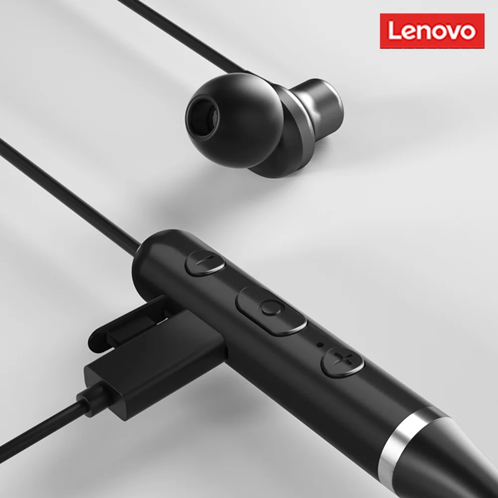 Lenovo Bluetooth 5 0 Wireless Headset Sport Earbud Noise Cancelling with Mic headphones Magnetic Neckband Earphones