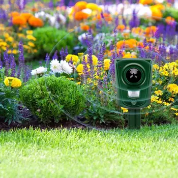 

Ultrasonic Animal Bird Repeller IPX4 Waterproof PIR Sensor LED Light Outdoor Bird Mouse Cat Expeller Ultra Sonic Repellent
