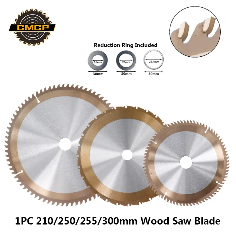 Online 1 hoja de sierra para carpintería recubierta de TiCN 210 250mm 255 300mm TCT disco de corte Circular hoja de sierra hojas de sierra discos de Rueda de corte