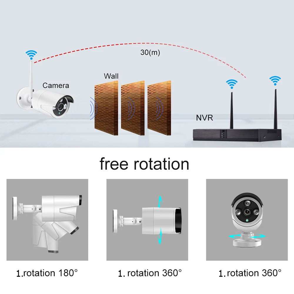 2MP 1080P CCTV система 8CH HD Беспроводной NVR комплект Открытый водонепроницаемый ИК ночного видения IP Wifi камера система безопасности комплект видеонаблюдения