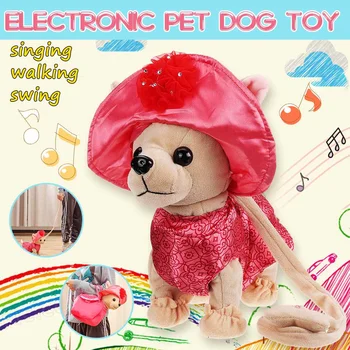 

Electronic Pets Robot Dog Der ChiChi Love Zipper Singing Walking With Bag Interactive Toy for Children kids Birthday Gifts