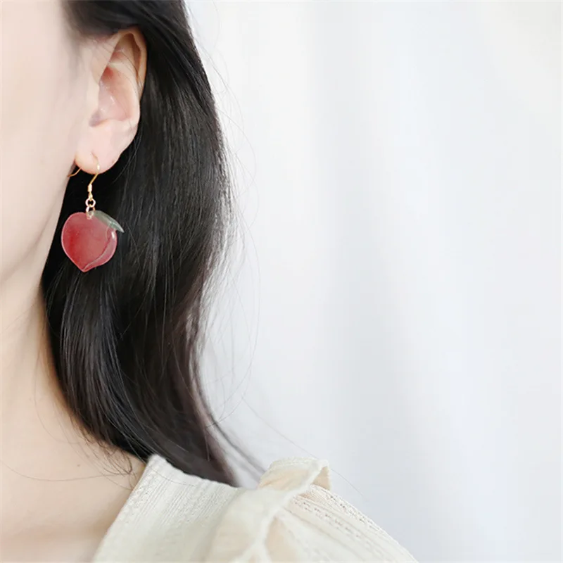 Kawaii Pink Peach Acrylic Earrings - Limited Edition