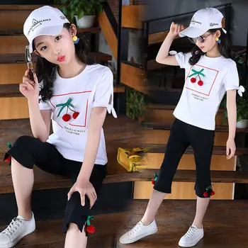 

Girls' summer clothes 2020 new Korean sports suits girls big children's foreign children's clothes fashionable children's leisur