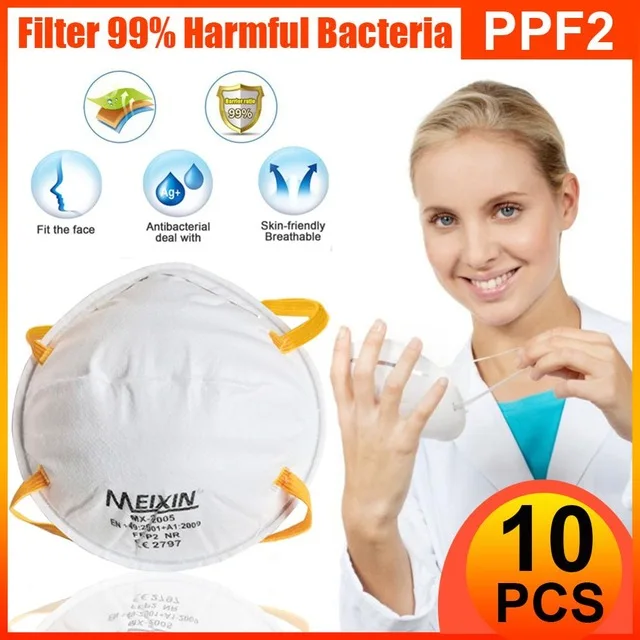 

Spot Sale 10pc FFP2 Mask Washable Anti Anti-dust Civil Protective Mask Safety Breathable Effective Mouth Muffle Unisex Dust Resp